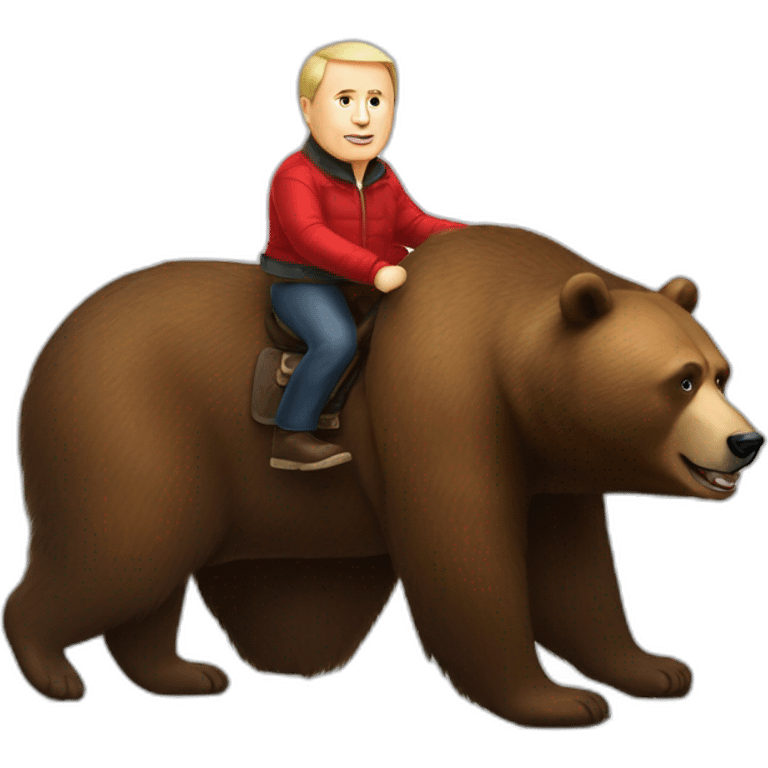 Vladimir Poutine rides a bear emoji