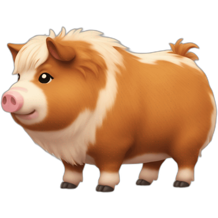 Fatty ginger fluffy kunekune pig emoji