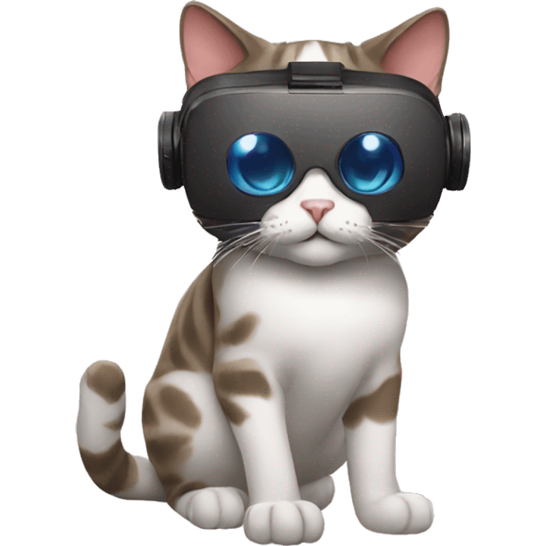 Cat with vr emoji