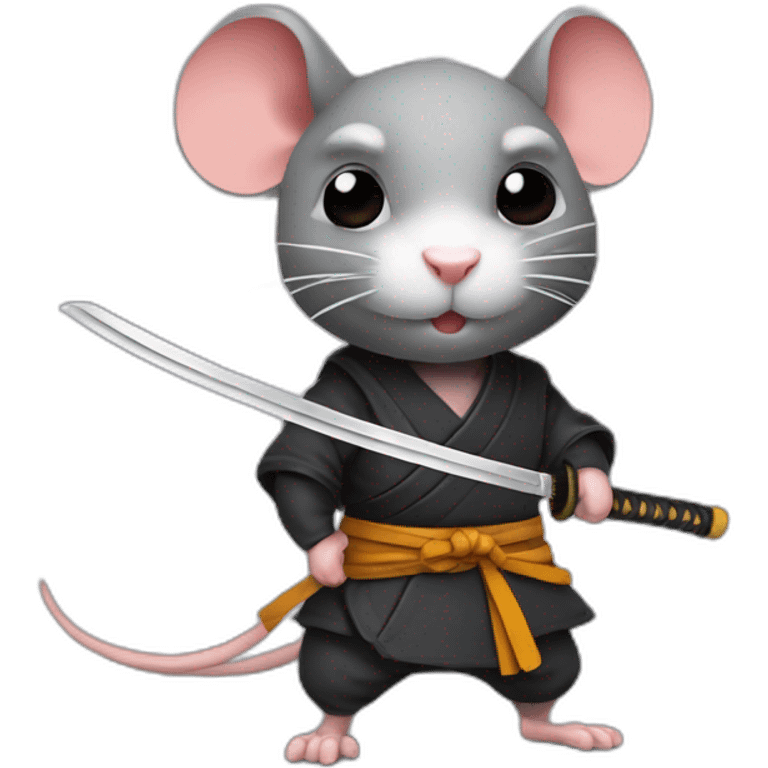 ninja rat with katana emoji