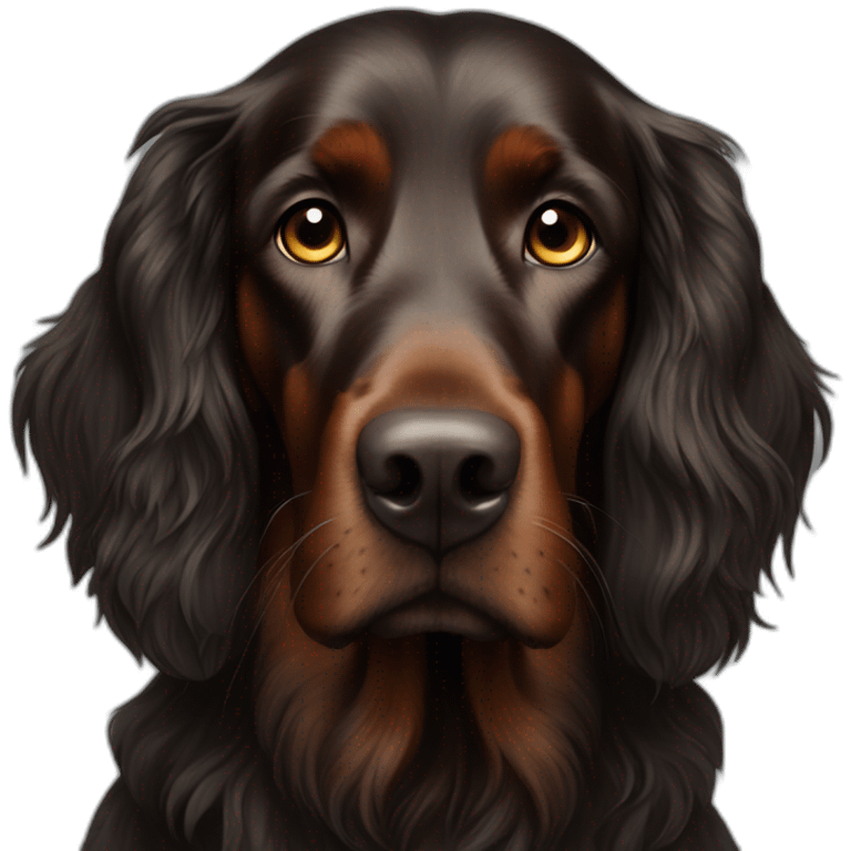 one black Irish Setter gazing off to the side emoji