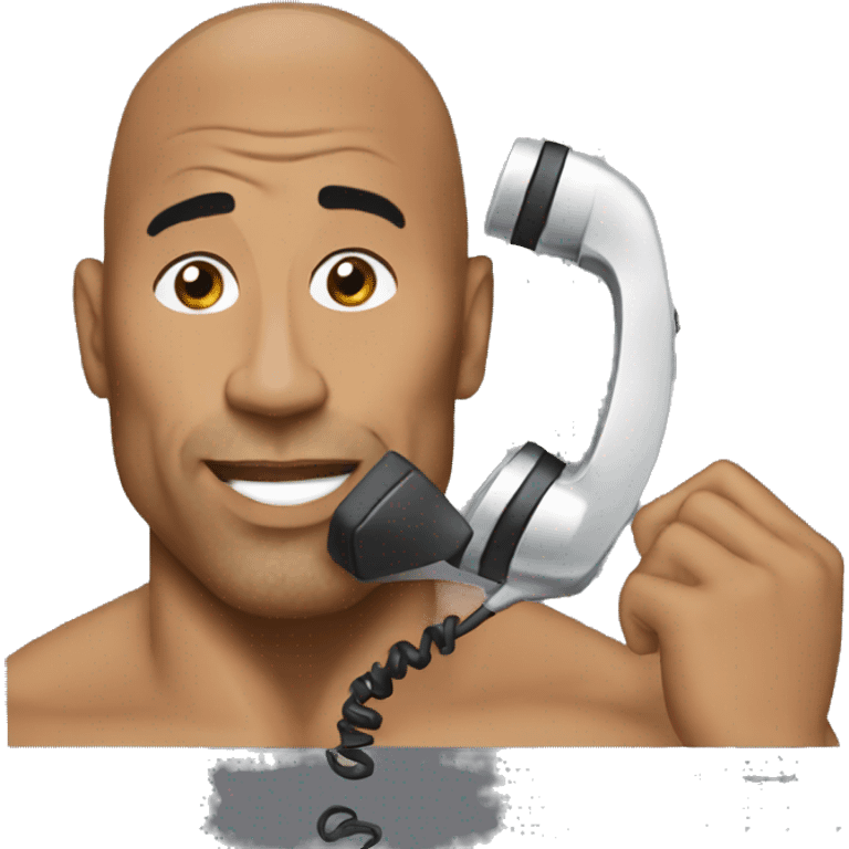 The rock talking phone emoji