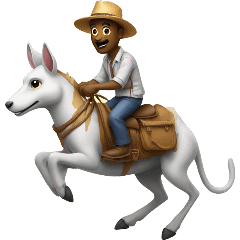 Man riding a kangooroo emoji