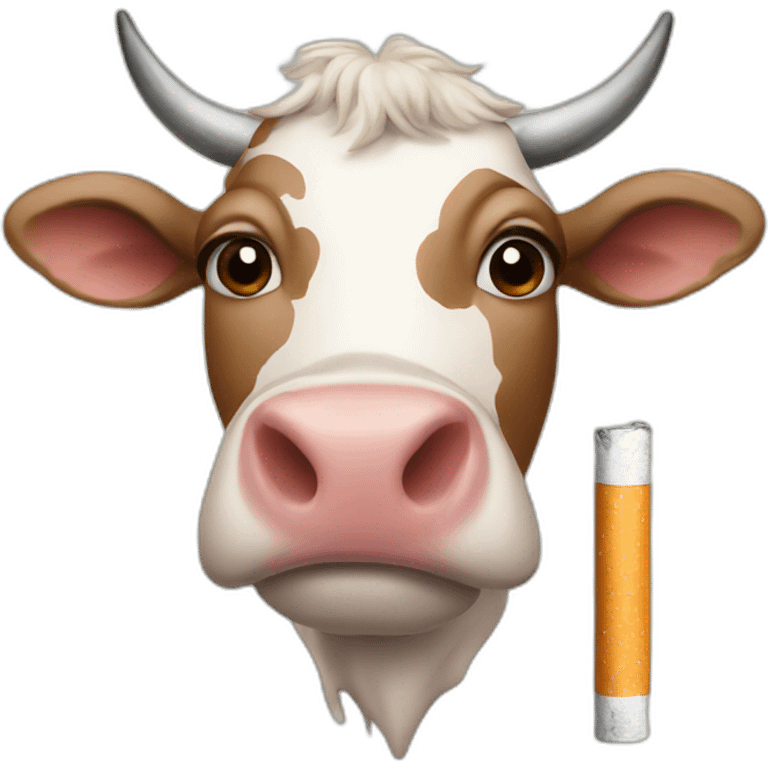 Cow with a cigarette  emoji