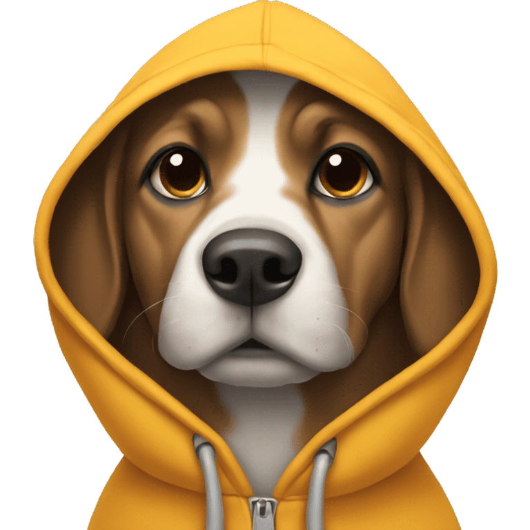 Dog wearing a hoddie emoji