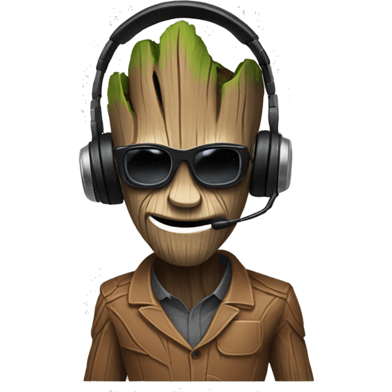 groot telemarketer with headset emoji