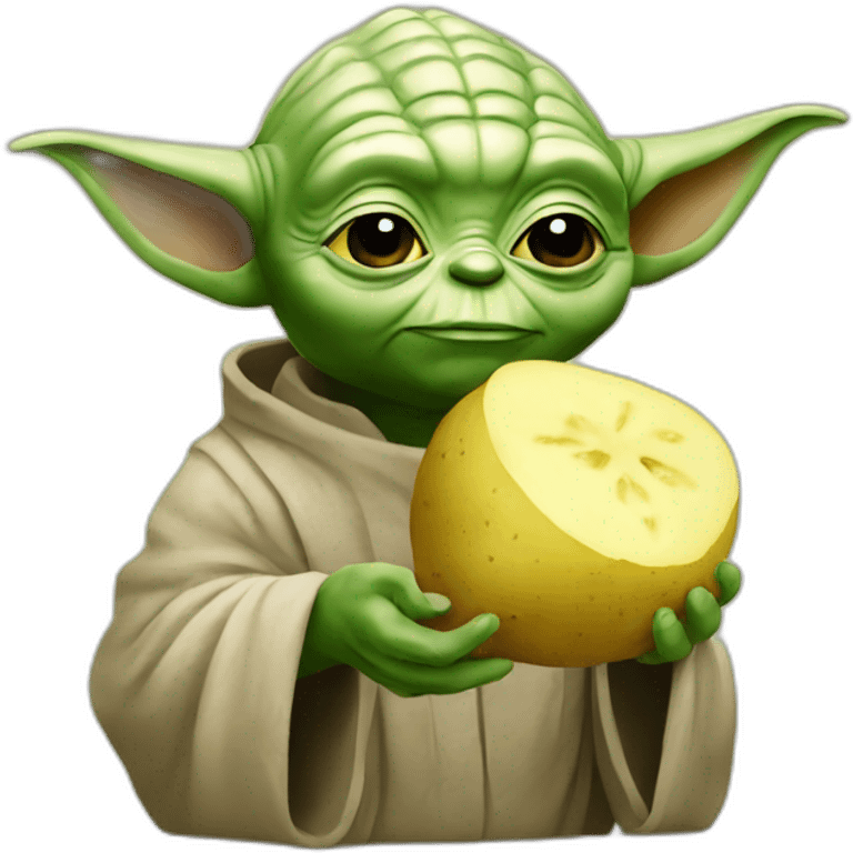 Yoda eating potato emoji