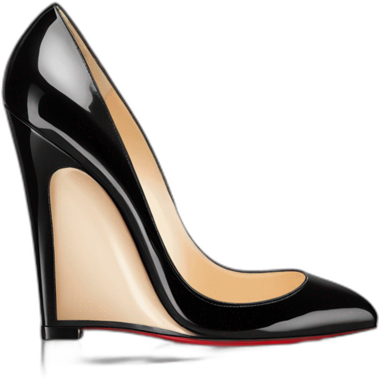 WEDGE heel LOUBOUTIN black PATENT emoji