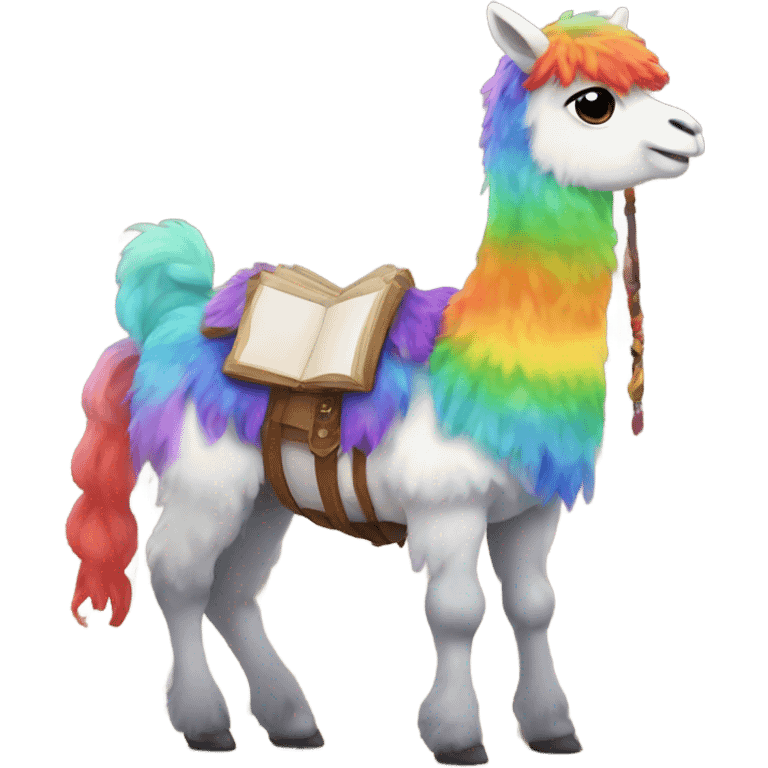 RAINBOW llamas playing dnd emoji