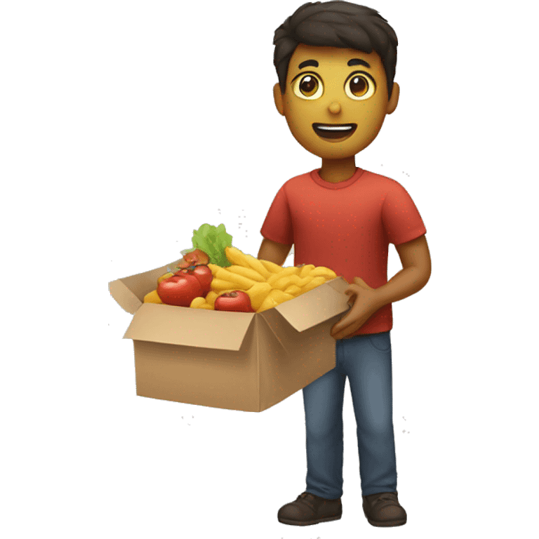 Giving food to a begger emoji