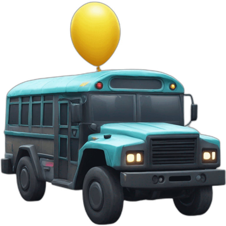 fortnite battle bus with baloon emoji