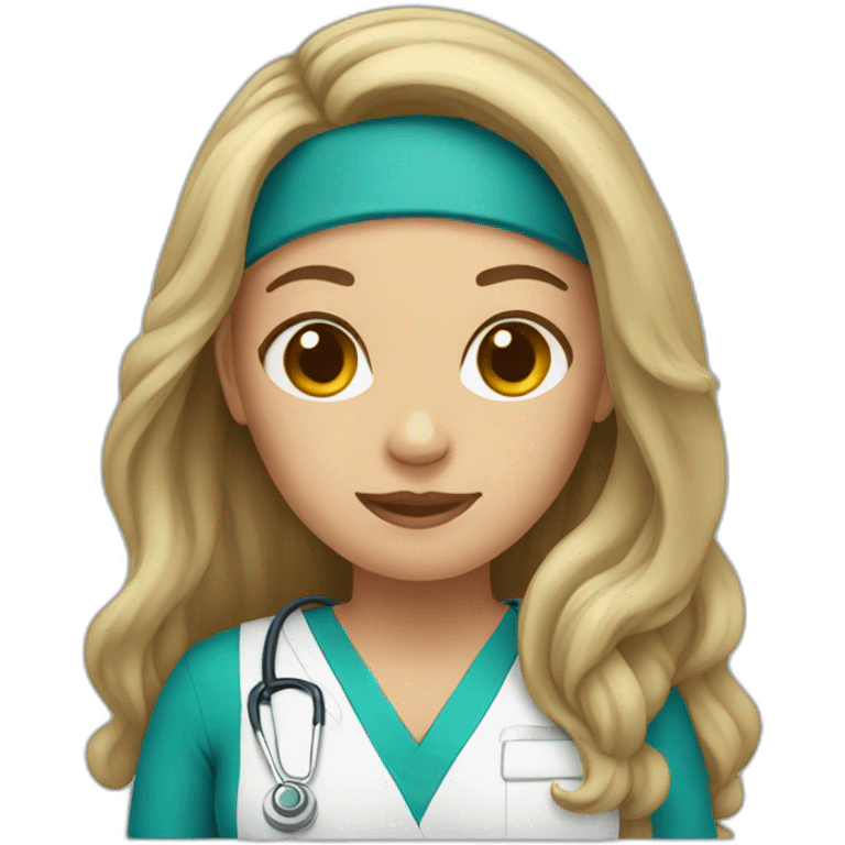 Surgical tech female with long hair emoji