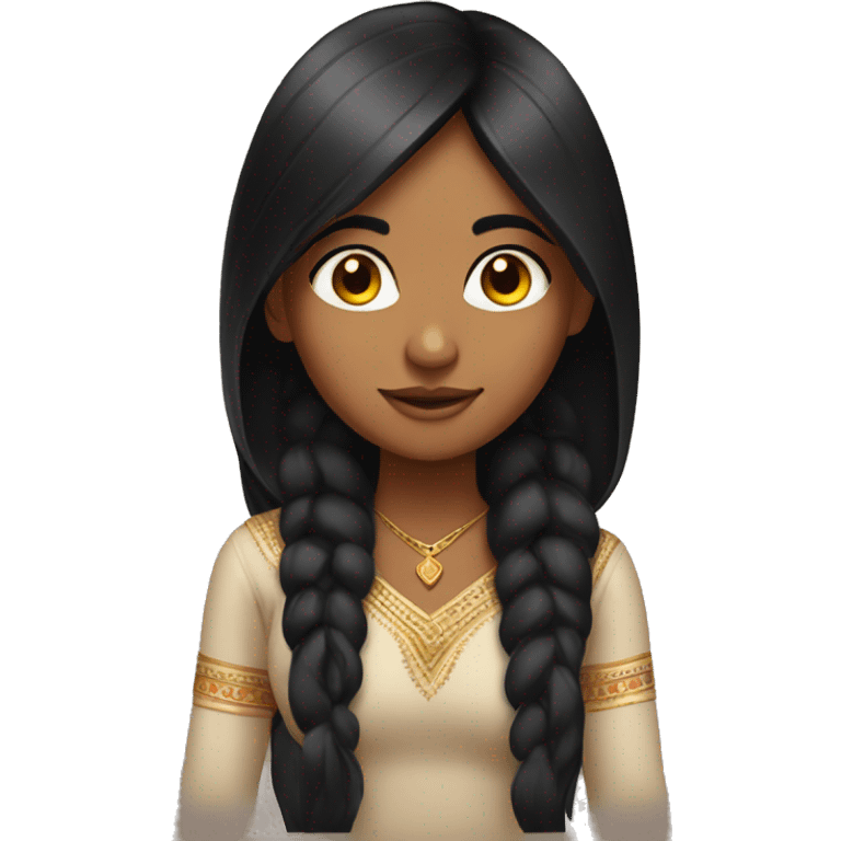 Indian girl with black hair  emoji