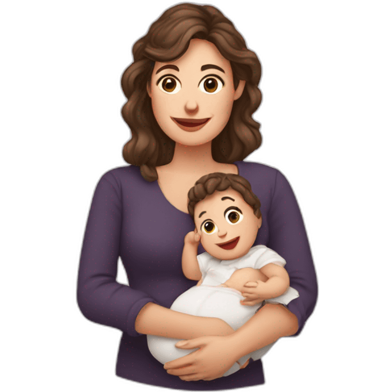 Femme française et son bébé emoji