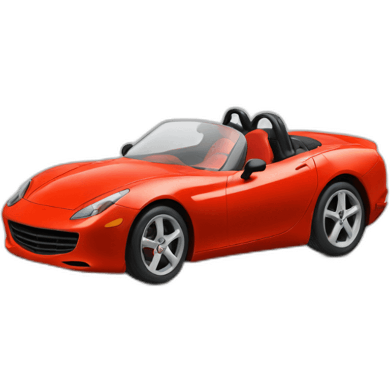 man with tomato face driving a sports car emoji