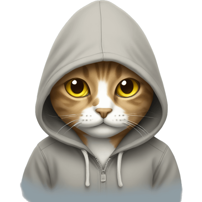 Cat wearing a hoodie emoji