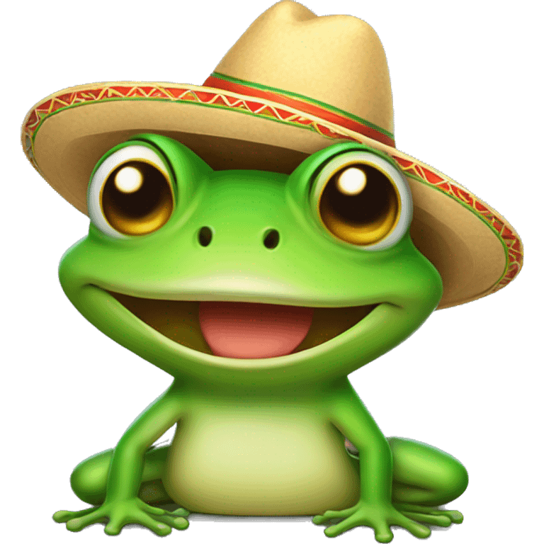 smiling frog with sombrero emoji