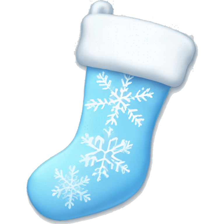 Light blue Christmas stocking with snowflake design emoji