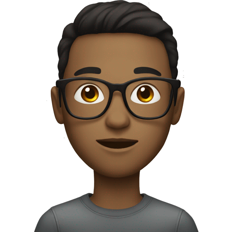 young person with glasses on, dark hair, fair skin emoji