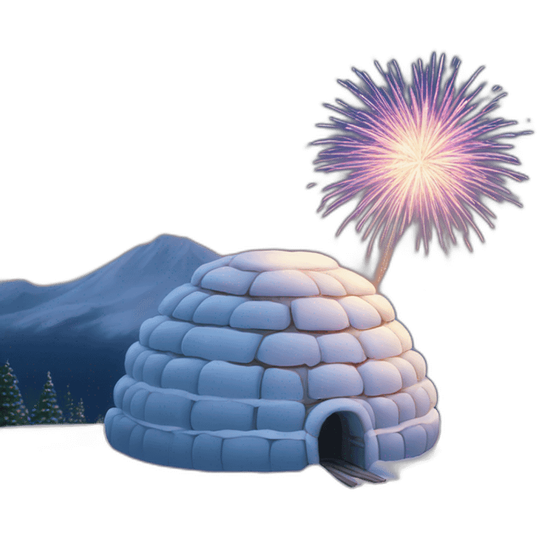 igloo fireworks in the sky emoji