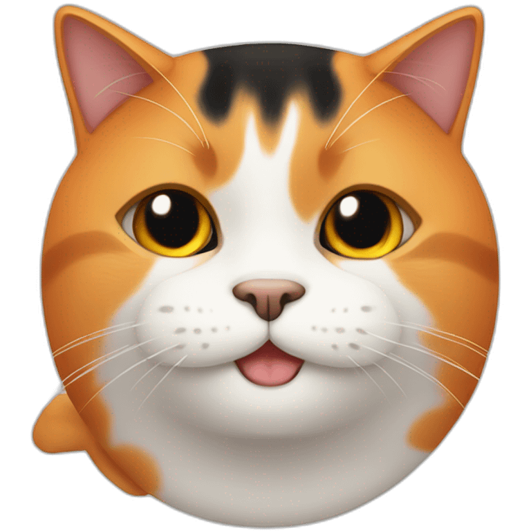 fat orange, white and black cat emoji