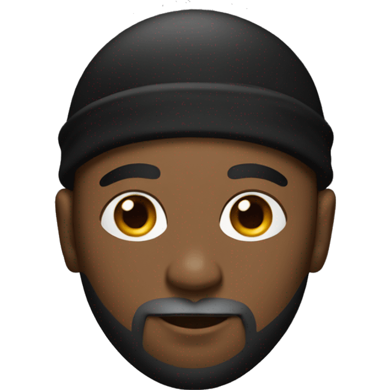 Black man with a round face wear beard with a black durag emoji