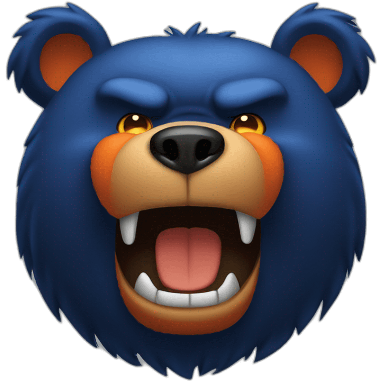 Dark Blue Orange bear angry emoji