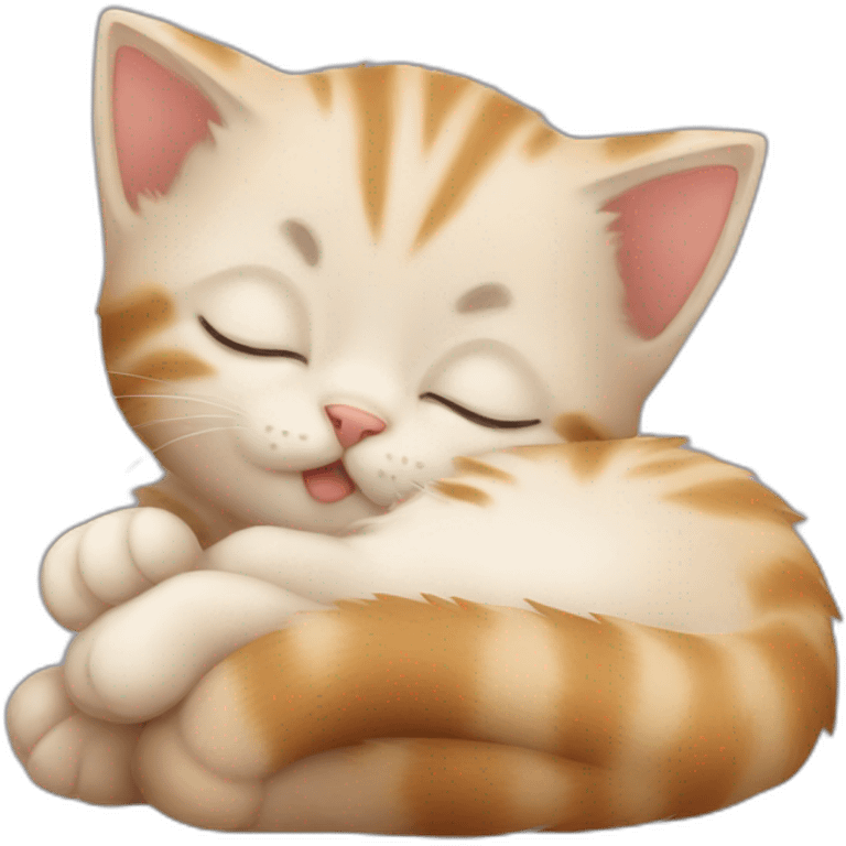 Cute kitten sleeping emoji