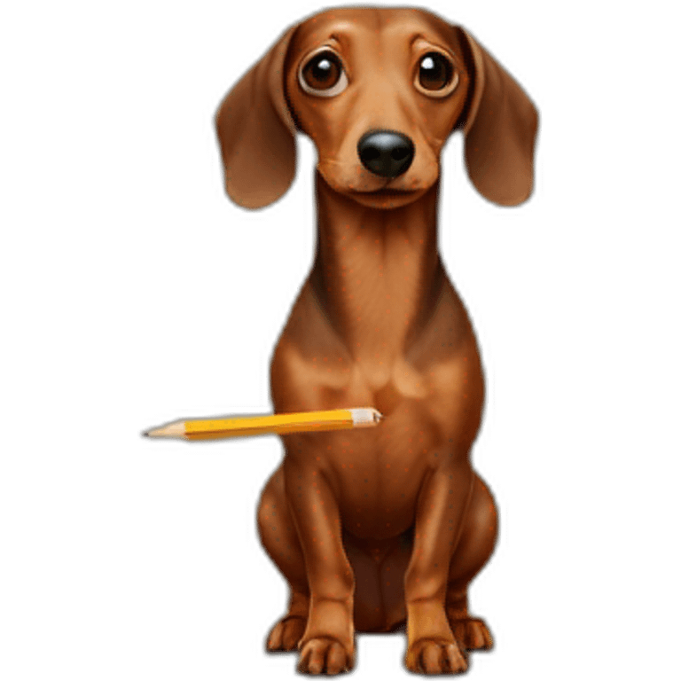 Dachshund brown with a pencil emoji