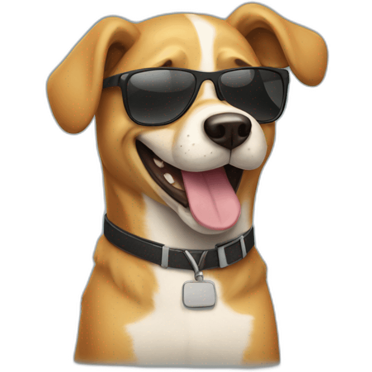 A happy dog wearing sunglasses  emoji