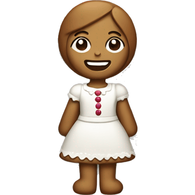 gingerbread girl with white button dress emoji