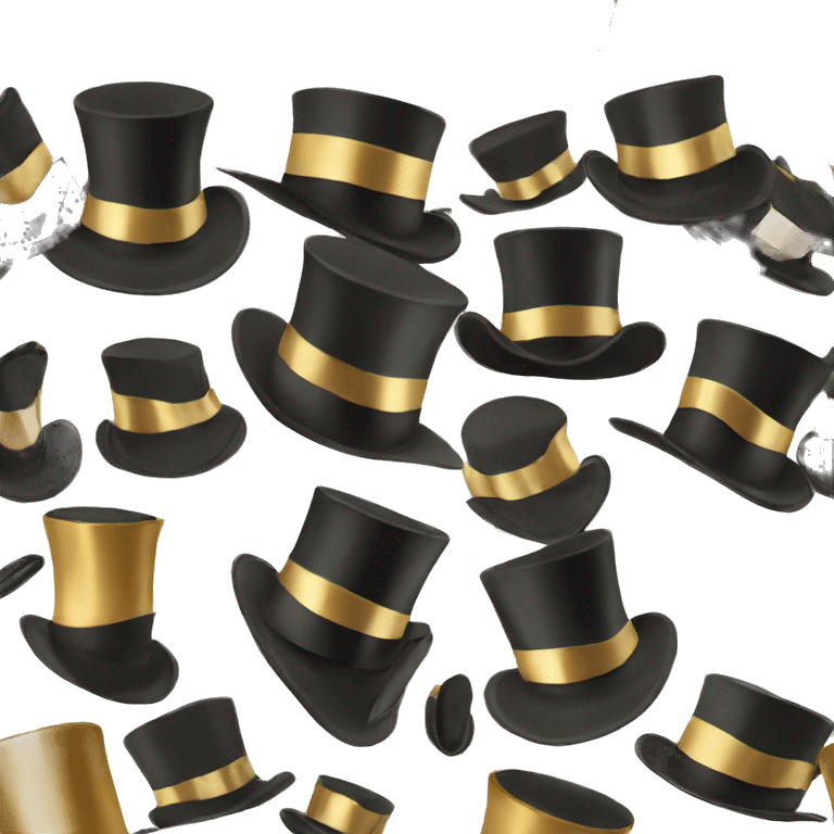 Top Hat with gold band emoji