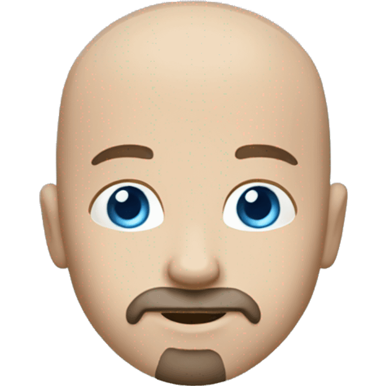 A bald white man with brown goatee and Carolina blue eyes emoji