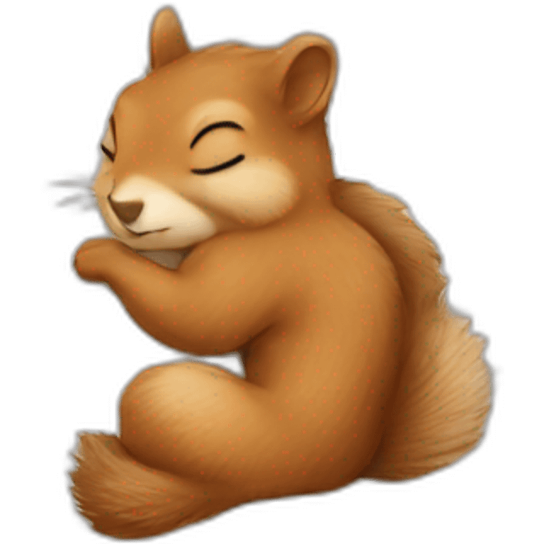 Squirrel sleeping in bed emoji