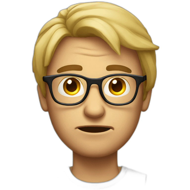 smart guy with glasses but angrier emoji