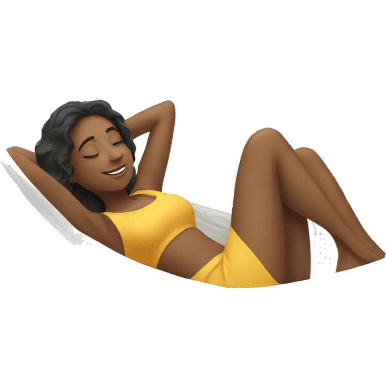 Woman laying in hammock emoji