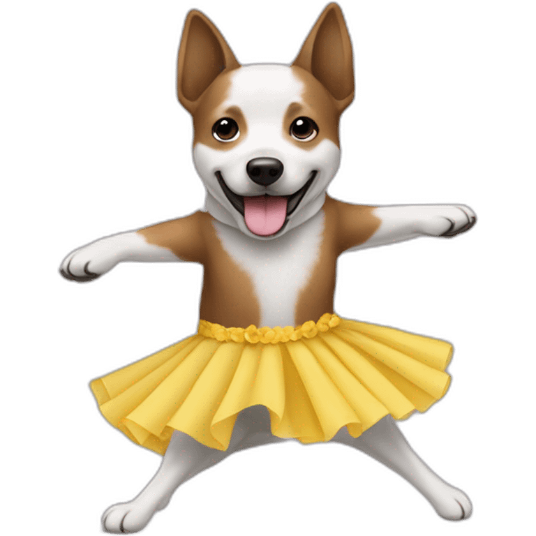 Chien qui danse avec un tutu emoji