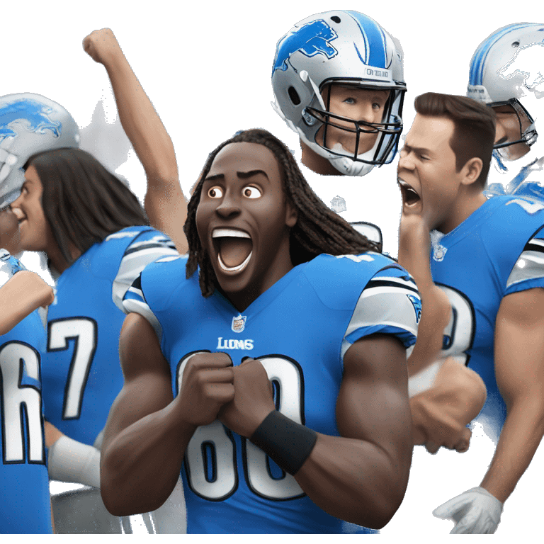 Detroit lions cheering emoji