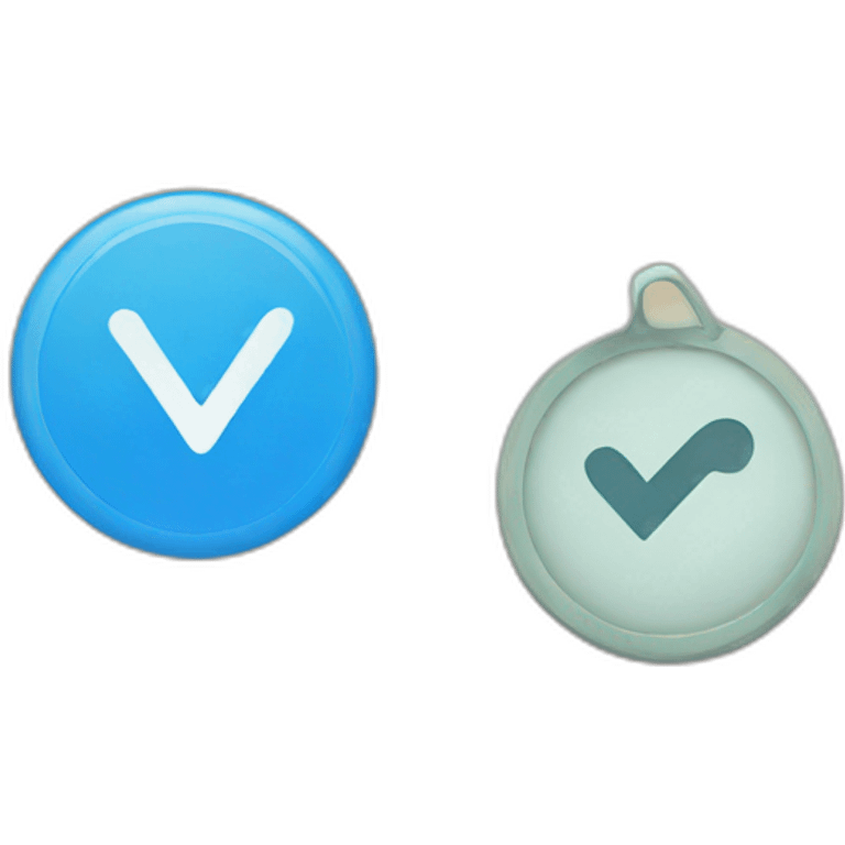 Circular blue verification badge with a checkmark inside it emoji