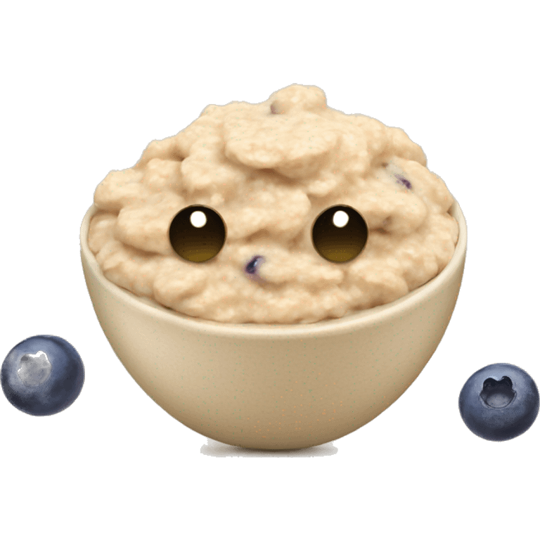 Oatmeal with blueberries emoji