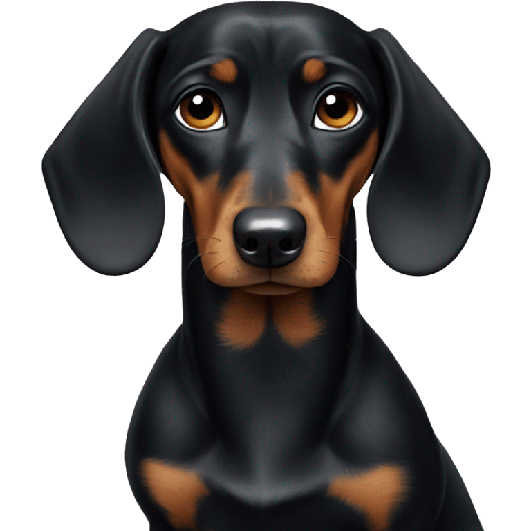 Sad black dachshund emoji