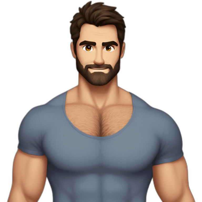 Hot bearded shirtless muscled hairy dad, nakd oil, tyler hoechlin emoji