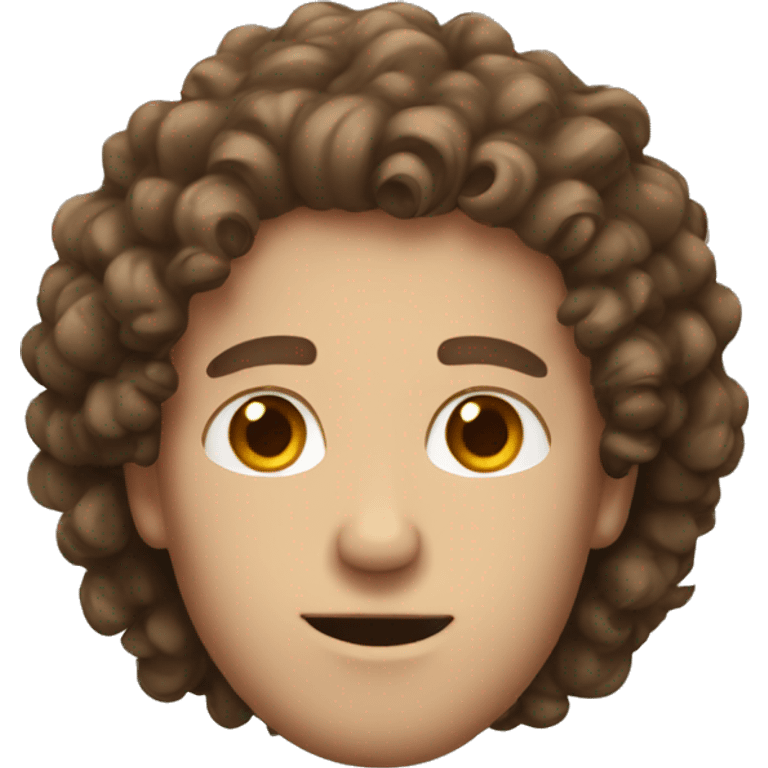 White man with curly brown hair  emoji