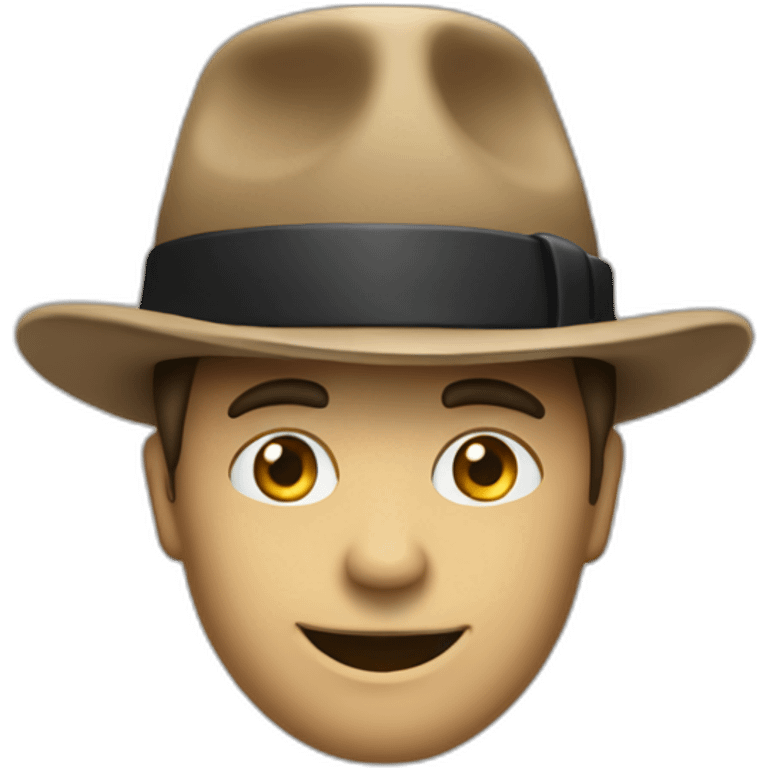 Homme invisible avec un chapeau volant emoji