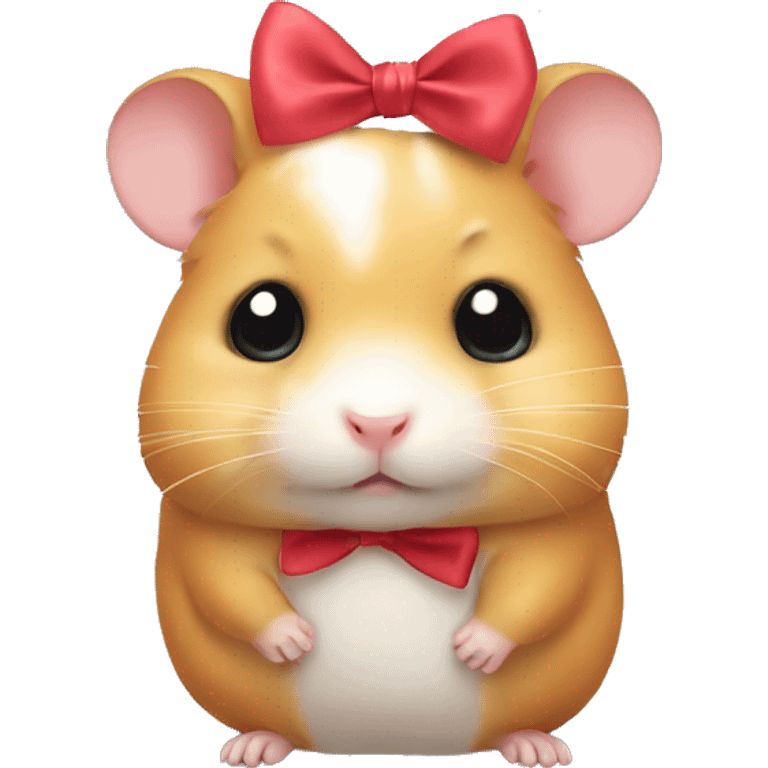  A Hamster who is sad with a bow on its head emoji