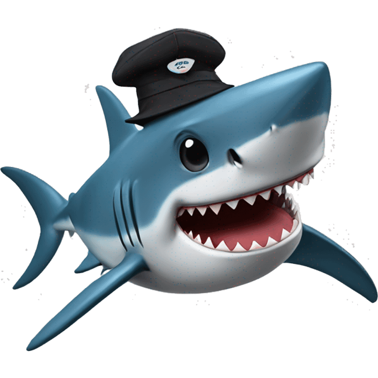 Shark with hat emoji