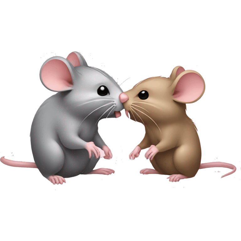 A mouse and a rat kiss emoji