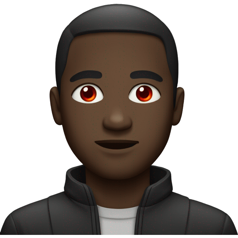 Black Man with red eyes emoji