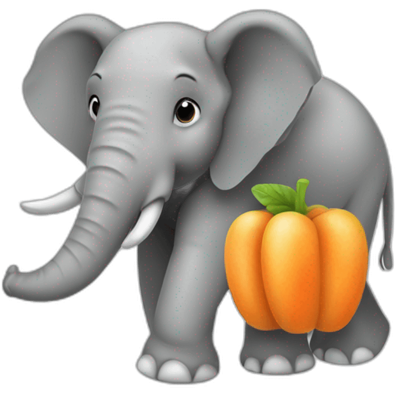 fruitimals elephant holding carrott emoji