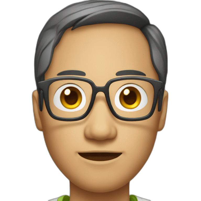 Apple style Asian developer with glasses emoji